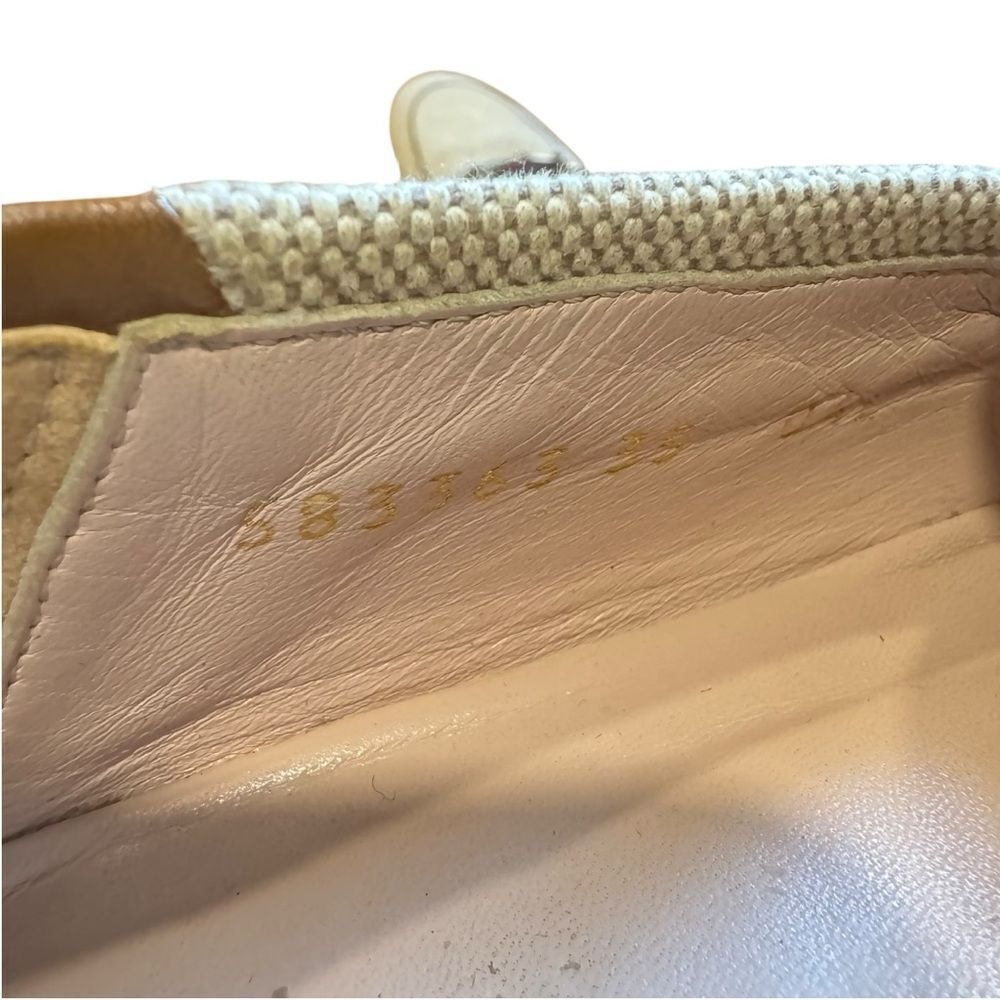 Gucci Beige Brown Canvas and Leather Horsebit Brixton Charlotte Loafers Size 35 - Picture 8 of 13